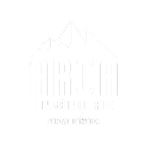 logo de ARCA Ingénierie en blanc client du studio Ütopiya