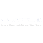Logo de Elitec SA en blanc client du studio Ütopiya