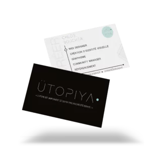mockup des cartes de visite du studio Ütopiya